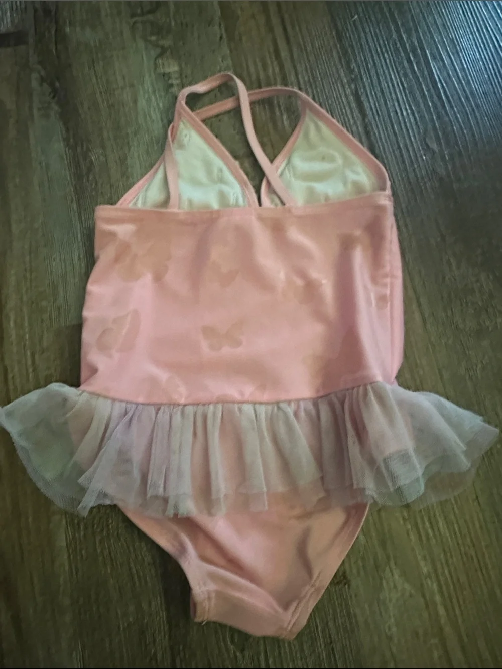 Floatimini Pink and Mint Butterfly Tulle One-Piece Swimsuit